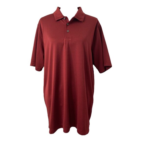 Bolle Men's Polo Shirt Red Short Sleeve Button Athletic Golf Size Large - Picture 1 of 8